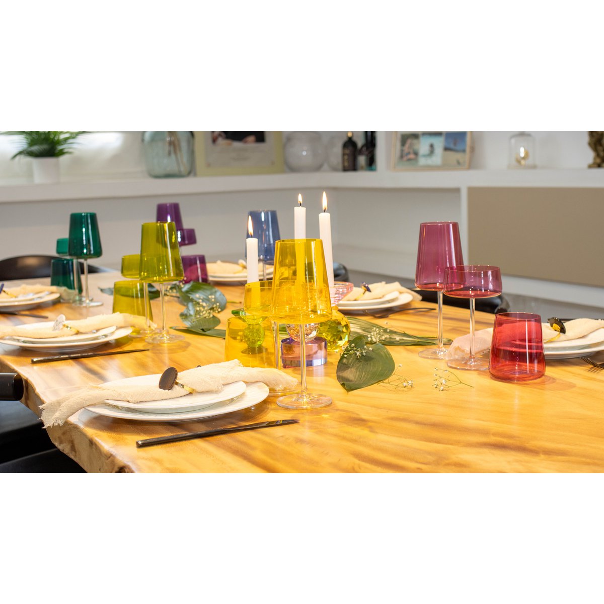 400ml 6 -colored wine glasses - Lot of 6