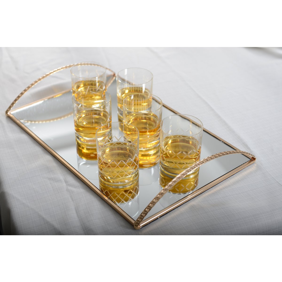 LARGE GOLDEN HANDLES RECTANGULAR TRAY