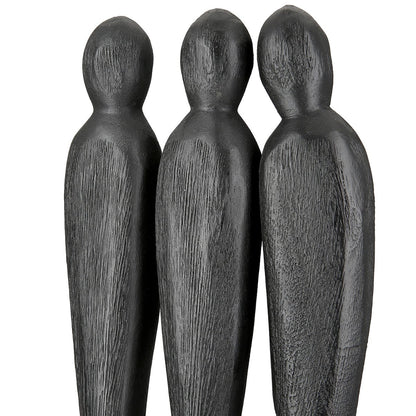 Sculpture 3 people, black H.46 cm