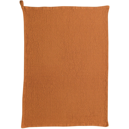 Plain honeycomb tea towel Mumba Cinnamon 50 x 70