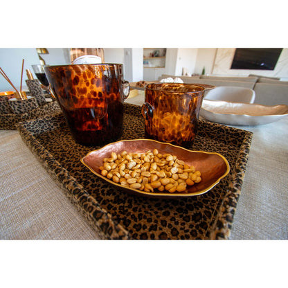 Leopard rectangular tray 42x32x4.5cm