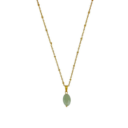 Necklace Aventurine Faceted - Gold