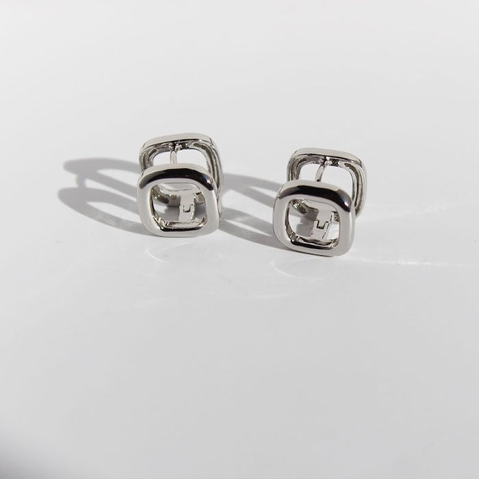 Minimalist Square Frame Ear Buttons