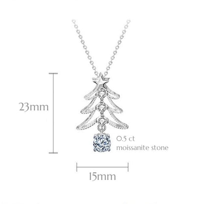Dazzling Moissanite Christmas Tree Necklace