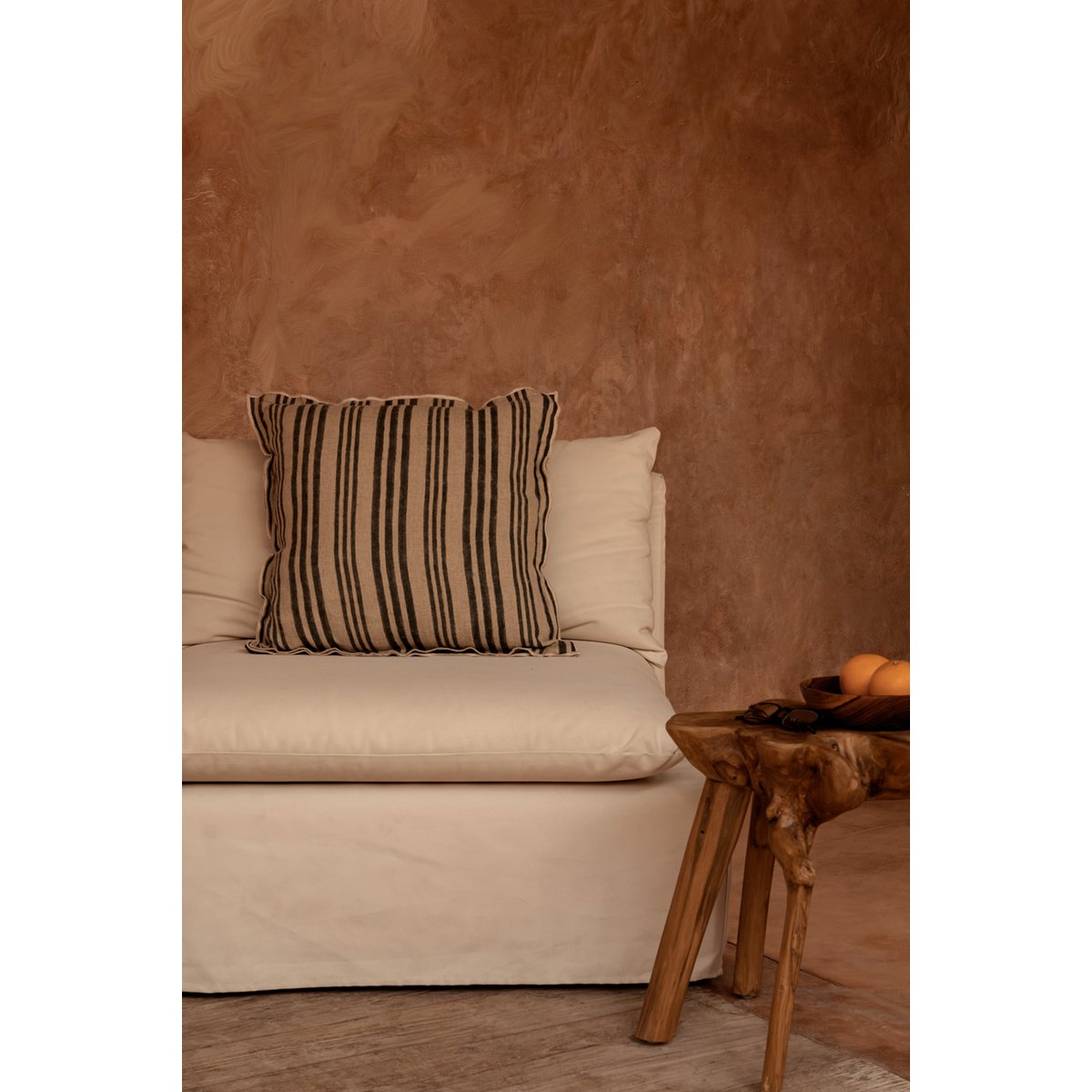 The Nordic Stripe Cushion Cover - Natural Black - 50x50