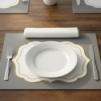 White and golden plate