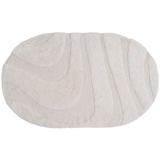 Bath mat Beau - Cream Oval 60 x 100 cm