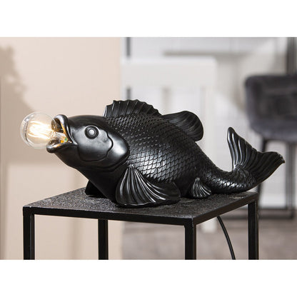 Table lamp fish black Koi H.17.5 cm