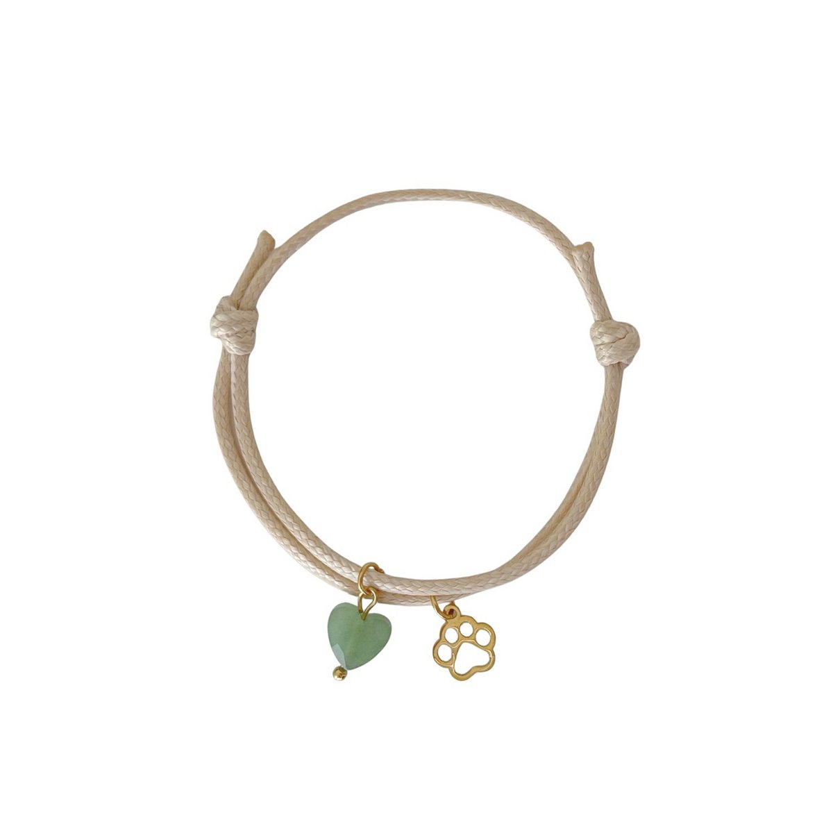 Wax Cord Bracelet Aventurine & Leg - Gold