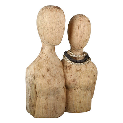 Sculpture "Pair" mango wood H.37cm