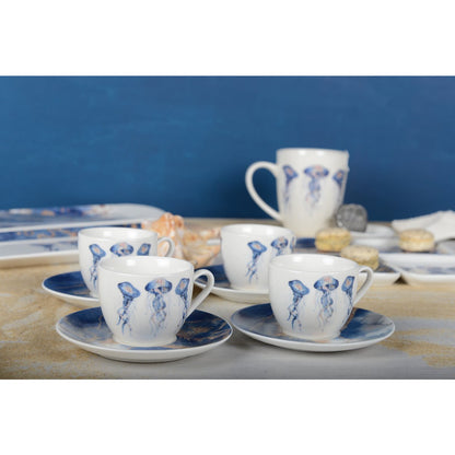 Set of 4 cafe cups with cups meduse