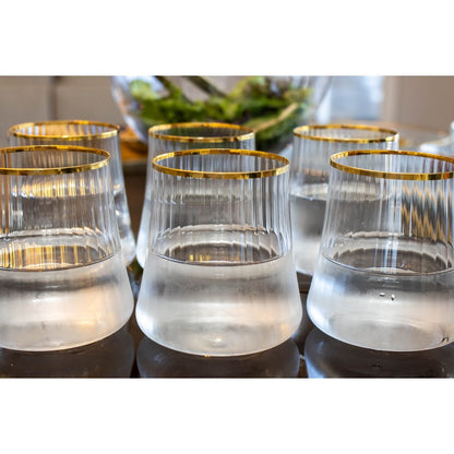 350ml gilded edge glasses - Lot of 6