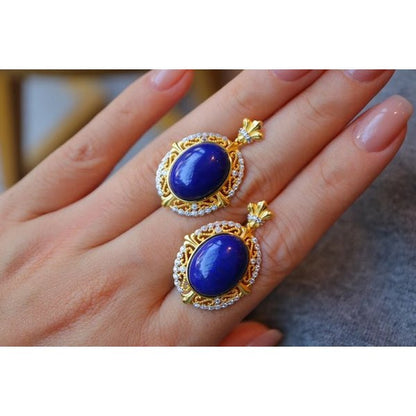Renaissance Lapis Lazuli Pendant Earrings