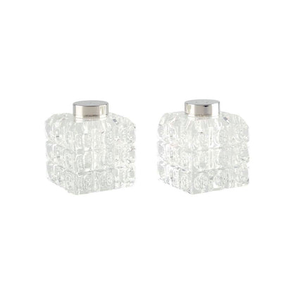 SALT AND PEPPER SHAKER SILVER TILE 5X5X5CM