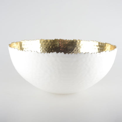 White and gilded bowl 26x26x11.5cm