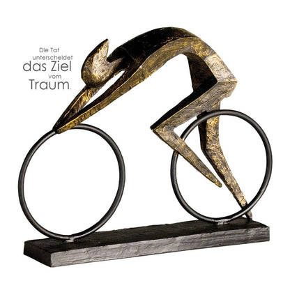 Poly/metal sculpture "Racer" bronze colored L.36.5/H28.5