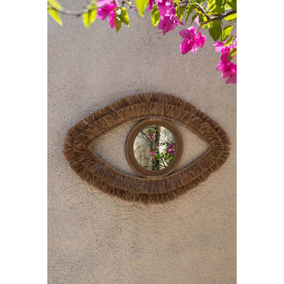 The Raffia Eye Mirror - Natural - M