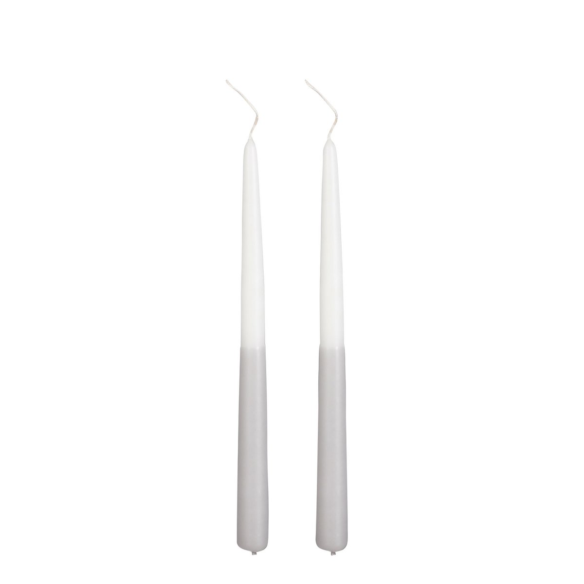 Dinner candle Dip-dye Light gray
