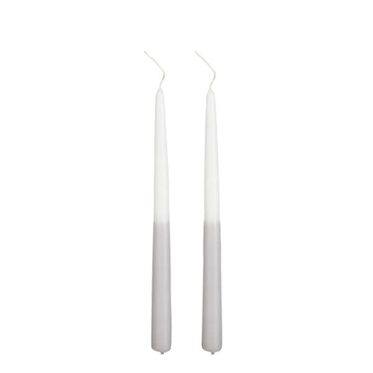 Dinner candle Dip-dye Light gray