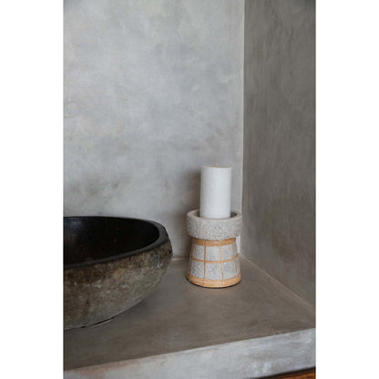 The Serene Candle Holder - Concrete Natural - L