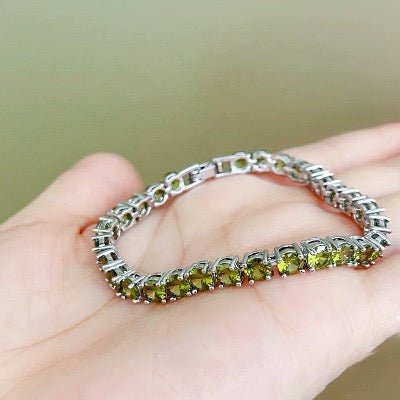 Fancy Sparkling Olive Stone Bracelet