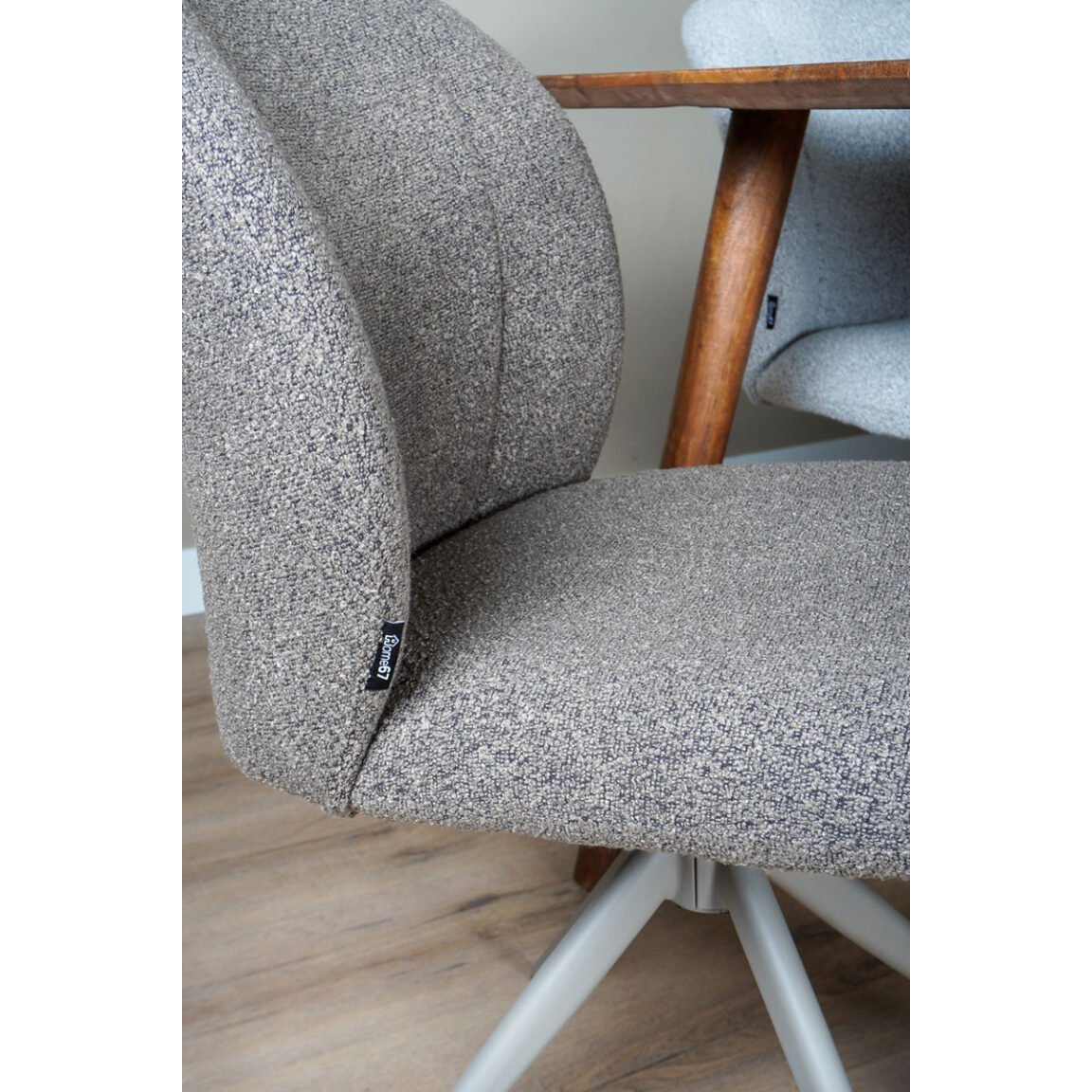 Dining room chair Cosmo - Bouclé - Brown