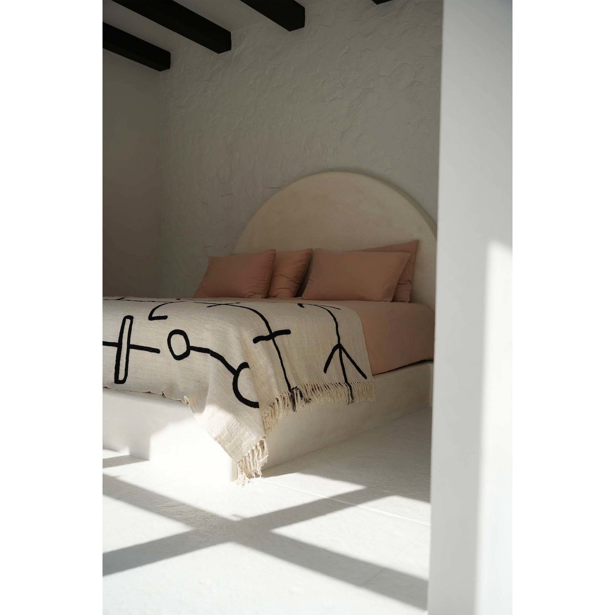 The Evil Eye Bed Throw - Natural Black