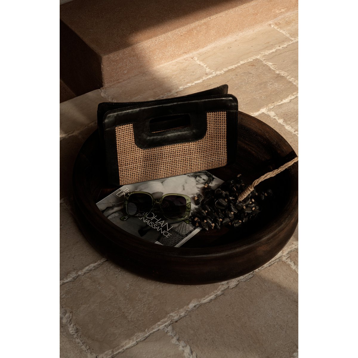 The Riviera Noir Clutch - Natural Black
