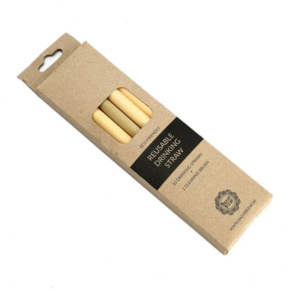 The Bamboo Straws - Set of 10 With Cleaning Brush
