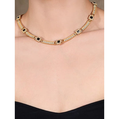Vintage Style Geometric Black Onyx Jewelry Set