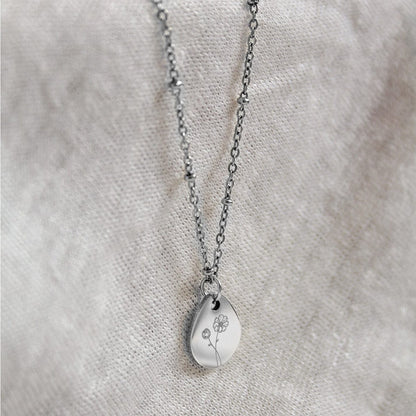 Silver Birth Flower Necklace (can be ordered per month)