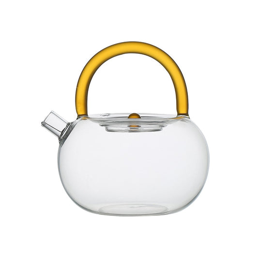 Glass theiere with yellow handle 800ml