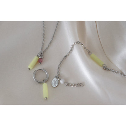 Lemon Jade Earrings - Silver