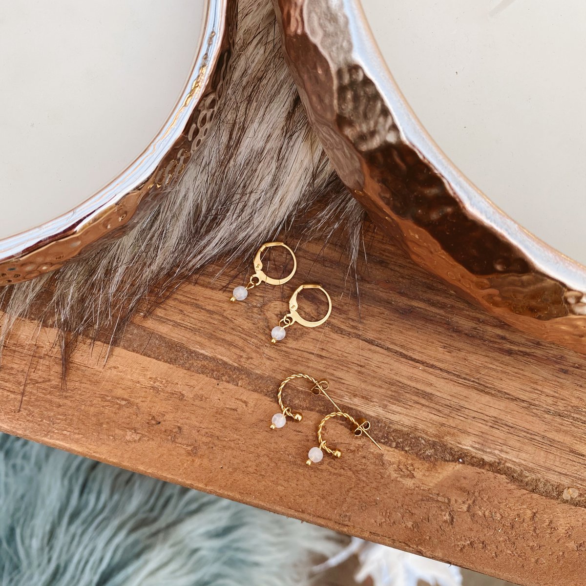 Earrings Moonstone - Gold