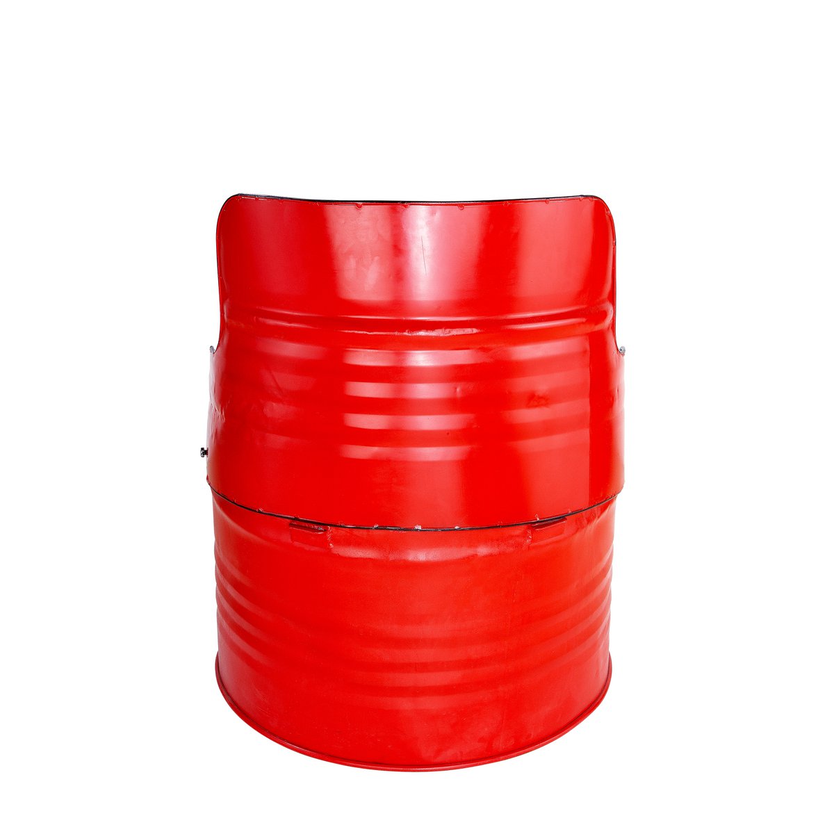 Metal Barrel Street Art red