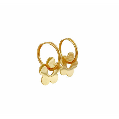 Gold Flower Hoop Earrings