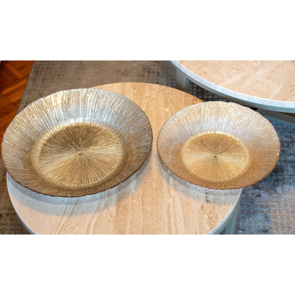 Iridescent moka round 40x40x7cm