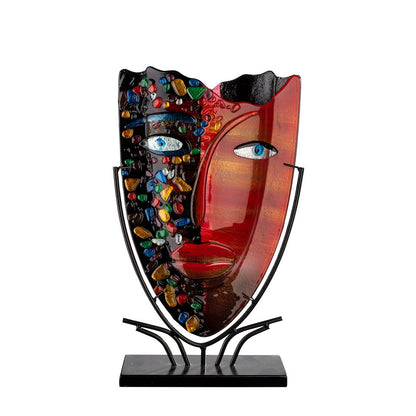 Glasart oval decorative vase Face "Visage"