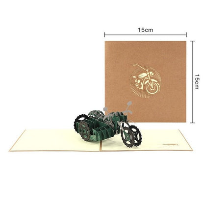 3D Card for Him for Dad - Jeep and Motorbike Design