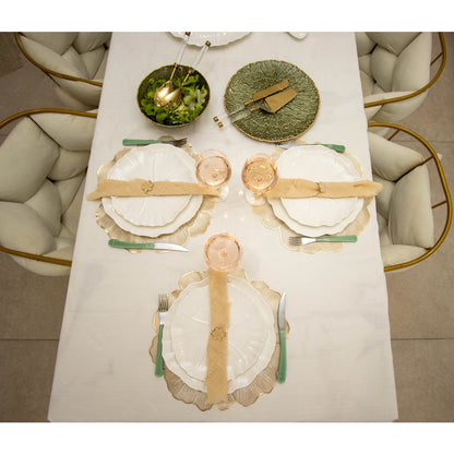 Golden flower plate