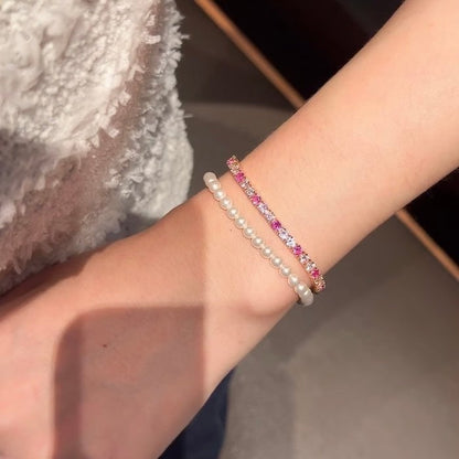 Dazzling Pink Ombré Tennis Bracelet