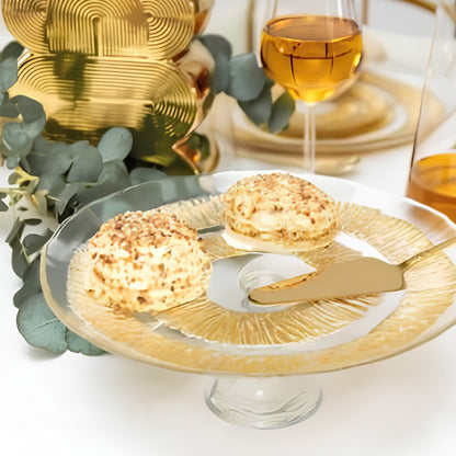 Golden pie dish 28x28x13cm - Sun