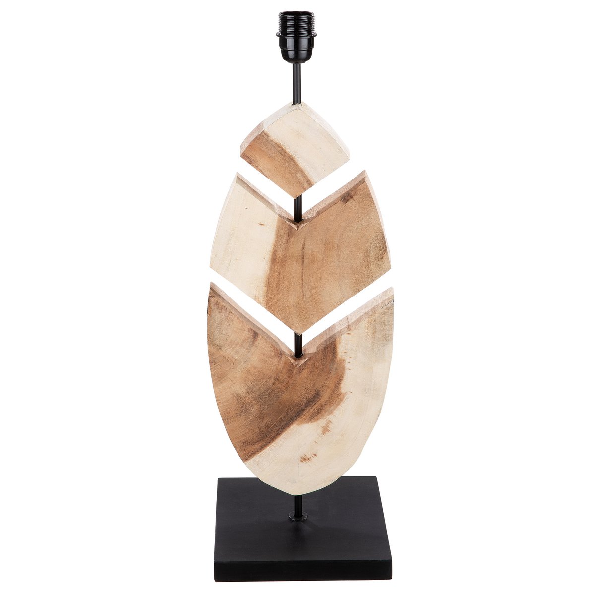 Wooden lamp "Wooden Feather" natural/ black