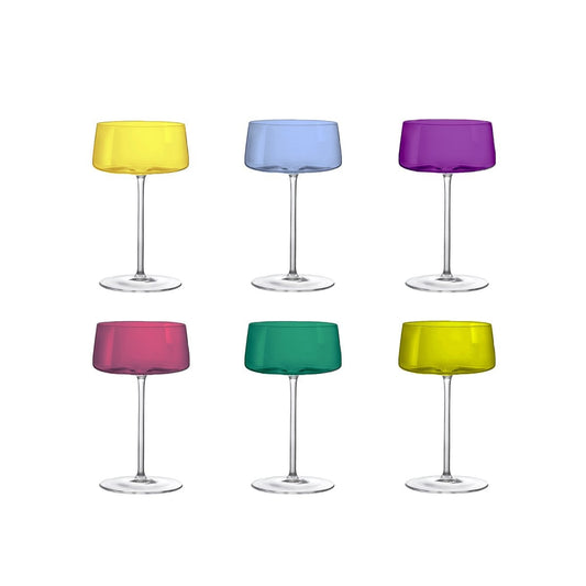 6 -colored champagne chips 230ml - Lot of 6