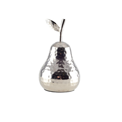 DECORATIVE SILVER PEAR 10.5X10.5X19CM