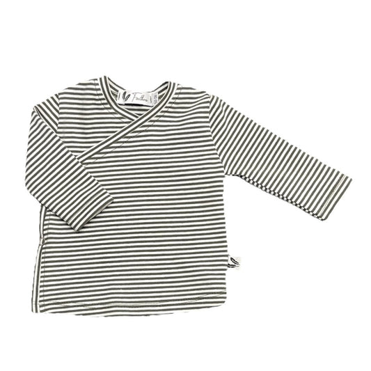 Wrap shirt small stripes dark forest