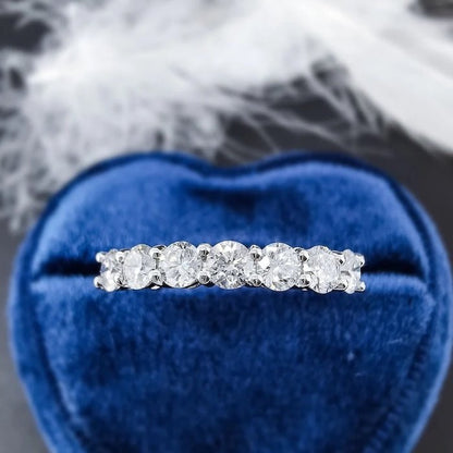 Sparkling Half Eternity Moissanite Rings