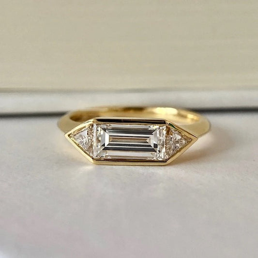 Radiant 3-Stone Moissanite Ring