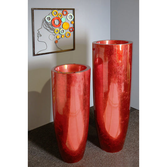 Planter "Konus" red height 115cm