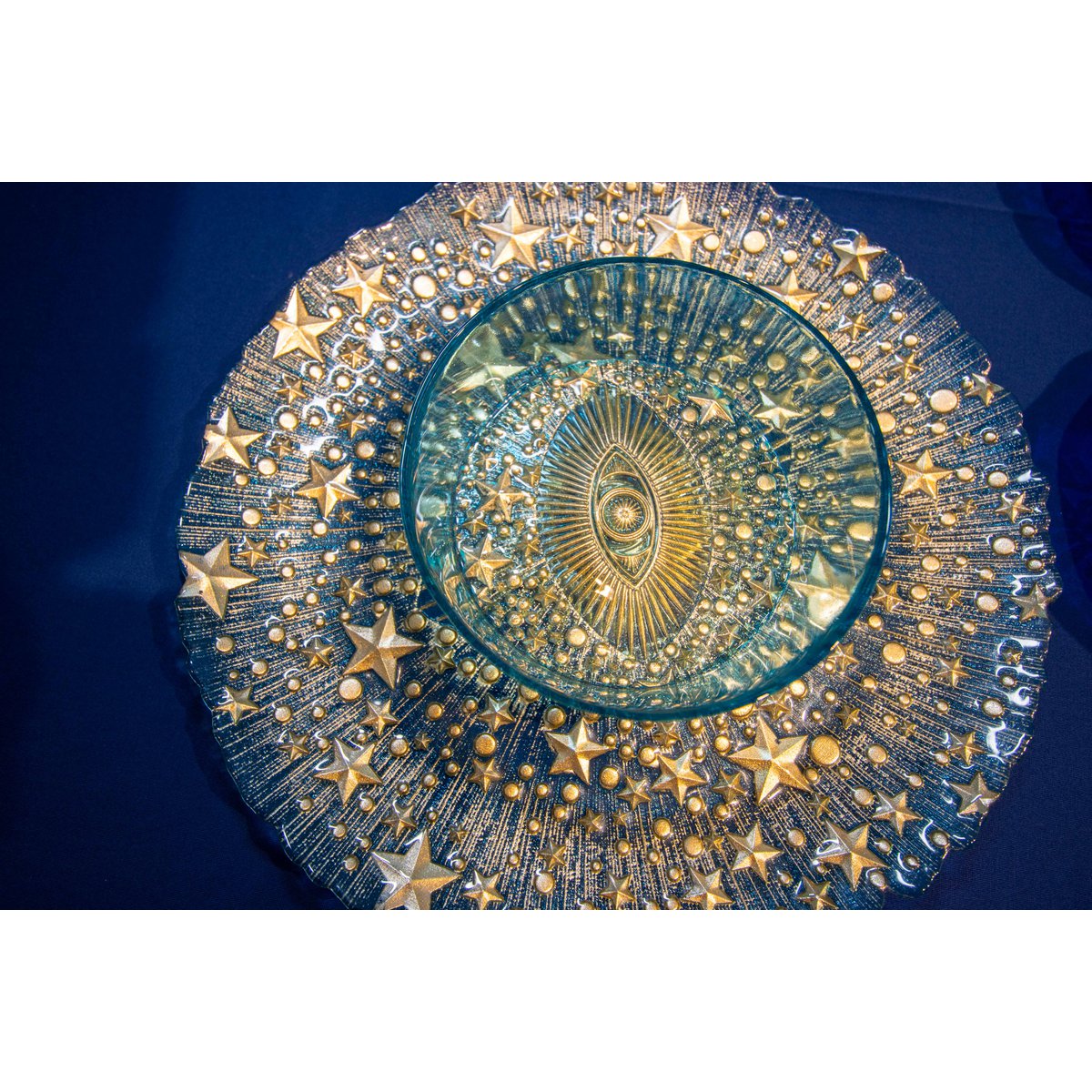 Turquoise blue eye bowl 15x15x6cm